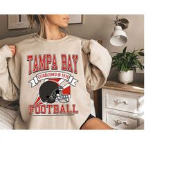 Tampa Bay Football Sweatshirt, Vintage Tampa Bay Crewneck Sweatshirt, Tampa Bay T-shirt, Buccaneers 90s Style Football C