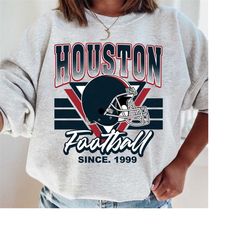 Houston Football Crewneck, Texans Sweatshirt, Vintage Houston Football Crewneck Sweatshirt, Houston T-Shirt