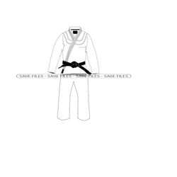 black belt svg, martial arts uniform svg, karate uniform svg, judo uniform, clipart, file for cricut, cut files for silh