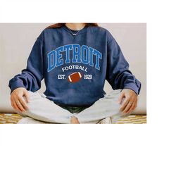 Vintage Detroit Football Sweatshirt, Detroit Lions TShirt, Detroit Football Sweatshirt, Vintage Detroit Sweatshirt, Detr
