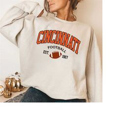 Cincinnati Football Sweatshirt, Vintage Style Cincinnati Football Sweatshirt, Cincinnati Football Shirt,Game Day Pullove