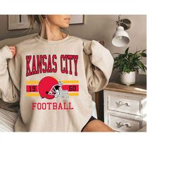 Kansas City Football Sweatshirt, Kansas City Football Retro Style Sweatshirt Crewneck, Kansas City Shirt Sweatshirt Hood