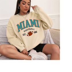 Miami Football Sweatshirt, Miami Sweatshirt, Miami Football Shirt, Miami Fan Gift, Gift For Women Men, Sunday Football S