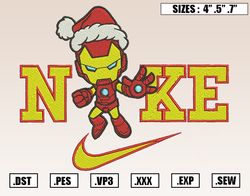 Nike Iroman Santa Christmas Embroidery Designs, Christmas Embroidery Design File Instant Download