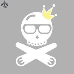 Crowned pinball pirate with glasses Sublimation PNG Download