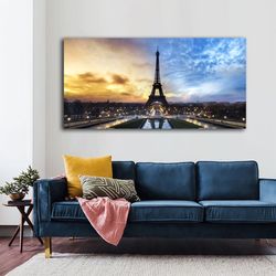 Eiffel Print Canvas Decor, Canvas Print, 3D Print,Wall Hanging Decor, Canvas Painting, Wall Art Canvas, Home Decor Wall