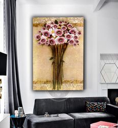 flowers canvas painting,art decor, wall art table, canvas print, wall hanging decor, home decor wall art, canvas photo