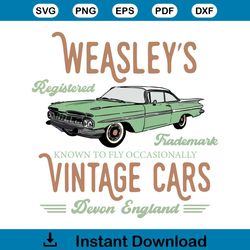 Weasley Vintage Cars Wizard Flying Car SVG Digital Cricut File