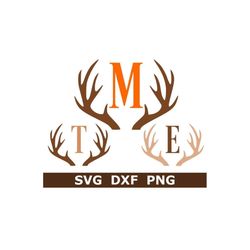Monogram SVG/DXF/PNG, Antlers Alphabet, Hunting Letters, Digital Download, Cut Files, Sublimation, 26 Individual svg/dxf