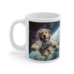 Golden Retriever Astronaut Spacewalk Coffee Mug 11 oz Funny Golden Ret