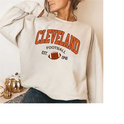 Cleveland Football Sweatshirt, Cleveland Browns Shirt, Cleveland Sports Apparel, Cleveland Fan Crewneck Shirt, Gift For