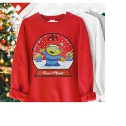Disney Toy Story Alien Claw Snow Globe Christmas T-shirt, Santa Alien Christmas Lights, Merry Christmas 2023, Christmas