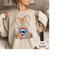 Stitch Christmas Sweatshirts, Stitch Santa Shirt, Gingerbread Castle Shirt, Disney Christmas Shirt, Disneyland Christmas