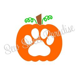 Pumpkin Paw Print SVG, Halloween Dog Bandana SVG, Pumpkin Dog SVG, Digital Download, Cut File, Sublimation (svg/dxf/png/