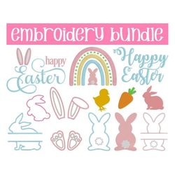 Easter Embroidery Designs, MACHINE EMBROIDERY, Happy Easter Embroidery, Bunny Embroidery, 12 Designs, Digital Download,