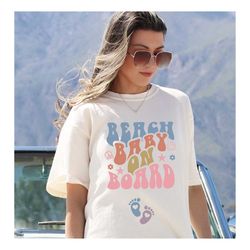 beach baby on board maternity shirt, pregnancy comfort colors shirt, summer beach pregnancy t-shirt, gender reveal, gift