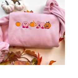 Kirby Pumpkin Sweatshirt, Funny Fall Sweatshirt, Funny Halloween Shirt, Fall Sweatshirt, Fall Shirt, Kirby Sweatshirt, P