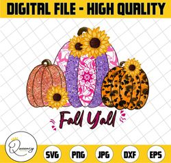 It's Fall Y'all PNG, Fall Halloween Pumpkin Glitter Cheetah Leopard Digital Download, Sublimation Digital Download