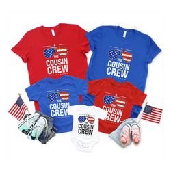 4th Of July Cousin Crew T-Shirt, Family Matching 4th Of July, Fourth Of July Crew, Freedom Family, Retro Forth Of July S