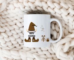 Christmas Coffee Mug, Holiday Santas Elf Mug, Cute Xmas Mug Gift Ideas