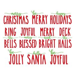 Christmas Embroidery Designs, MACHINE EMBROIDERY, Merry and Bright, Merry Christmas, 10 Designs, Digital Download, 4x4,