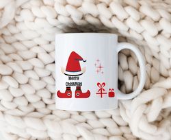 cottagecore christmas mug, coffee mug winter gift, santas elf christmas mug