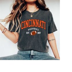 Comfort Colors Cincinnati football Shirt, Trendy Vintage Retro Style NFL Unisex Football Tshirt