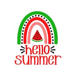 Summer Rainbow SVG, Hello Summer SVG, Watermelon Rainbow, Digital Download, Cut File, Sublimation, Clip Art (svg/png/dxf