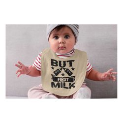 But First Milk Baby Bib, Personalized Bibs For Infants, Funny Baby Bib, Custom Baby Bibs, Baby Shower Gift, Gift For New
