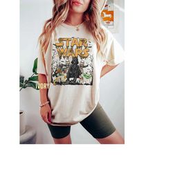 Comfort Color Vintage Star Wars Halloween Shirt, Disney Halloween Shirt, Star Wars Skeleton Shirt, Trick Or Treat Shirt,