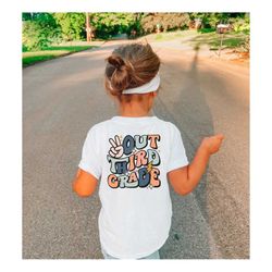 Peace Out Third Grade Shirt, Last Day of School T-Shirt, Aesthetic Toddler Tee, Kids Graduation Gift, Second Grade Toddl