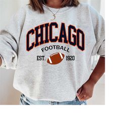 Chicago Vintage Crewneck Sweatshirt, NFL Football Shirt, Soldier Field, Superbowl, Gale Sayers, Chicago Skyline, Gift Fo
