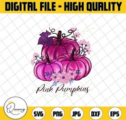 pink pumpkins png, october we wear pink sublimation design, digital download, breast cancer sublimation design, png