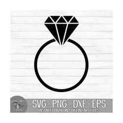 Wedding Ring, Engagement Ring - Instant Digital Download - svg, png, dxf, and eps files included! Diamond, Marriage