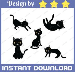 Black Kitties PNG, Cat Halloween Bundle Png, Cat Cute PNG, Love Cat PNg, Cat Fall Png, Cat Combo Png Bundle