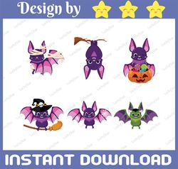 Baby Bats Bundle PNG, Cute Bat Png, Vampire sublimation, Halloween png, Spooky png for sublimation and