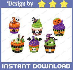 Halloween Cupcakes PNG ,Cute Cupcakes Clipart , fun cupcakes, pumpkin, halloween clip art ,Instant Download