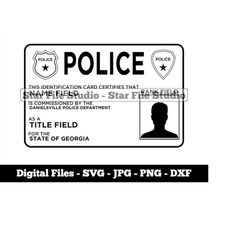 Police ID Template 3 Svg, Police Svg, Law Enforcement Svg, Police Png, Police Jpg, Police Files, Police Clipart