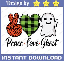 Peace love Ghost PNG, Cute Ghost png, Leopard print,  Sublimation design, Instant download, Fall shirt print, Autumn