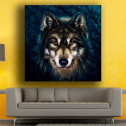 wolf canvas painting,design wall art canvas, canvas print, wall hanging decor, african home decor wall art, framed paint
