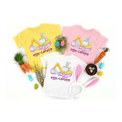 Eggs Cavator Kids Shirt, Easter Shirt, Kids Easter Toddler, Honey Bunny Kids T-Shirt,  Easter Retro Natural Infant, Todd