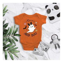 my first boo baby bodysuit, baby ghost shirt, my 1st boo kids clothing, cute halloween ghost tee, natural baby clothing