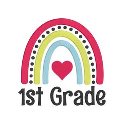 1st Grade Embroidery Design, MACHINE EMBROIDERY, First Grade Rainbow Embroidery, Digital Download, 4x4, 5x7, 6x10 Hoop