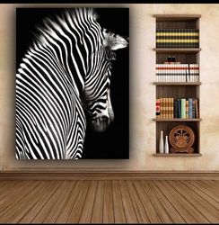 zebra canvas, design wall art canvas, canvas print, wall hanging decor, african home decor wall art, framed painting,