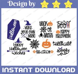 Halloween SVG Bundle, Halloween Witch Svg, Halloween Decor, Witch SVG, Pumpkin Svg, Scary Svg, Trick or Treat Svg