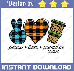 Peace Love Pumpkin Spice Png, Pumpkin sublimation design, Fall sublimation designs downloads, sublimation graphics