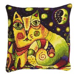 Cross Stitch Kit - Moon Road Pillow - Embroidery Kit - Needlework Kit - DIY Kit