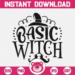 Basic Witch Svg, Witch Svg, Halloween Svg, Halloween Shirt Design, Witch Vinyl Cut, Svg, Dxf, Cricut Cut Files, Vector