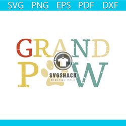 Grand Paw, Grand paw svg,Vintage, Grand Paws Svg, gift For Dad, Gift for Grandpa, PNG, DFX, EPS