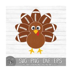 Thanksgiving Football Turkey - Instant Digital Download - svg, png, dxf, and eps files included! Boy, Turkey Football, B
